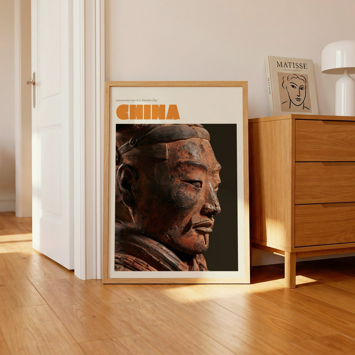 China Terracotta Warrior Print, contemporary Travel Wall Art, Xi'an, Earth Tones