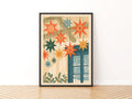 Winter Light Star Poster, Retro Christmas Wall Art, Scandi Hygge Print, Festive Home Decor