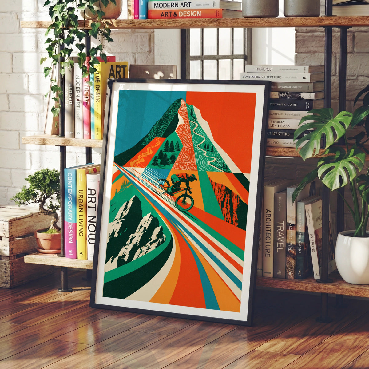 Mountain Bike Retro Poster, MTB Wall Art, Cycling Print, Vintage Outdoor Adventure Decor