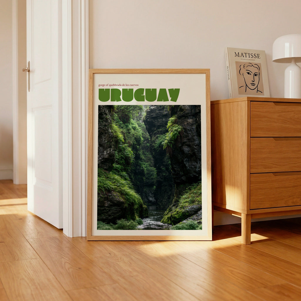 Uruguay Travel Poster, Contemporary Quebrada de los Cuervos Gorge, South America Wall Art Print