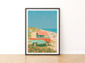 Retro Ice Cream Van Beach Poster, Vintage Camper Van Wall Art, Coastal Summer Print