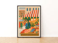 Christmas Markets Poster Print, Vintage Food Poster Print, Rustic Kitchen Decor, Retro Mid Century
