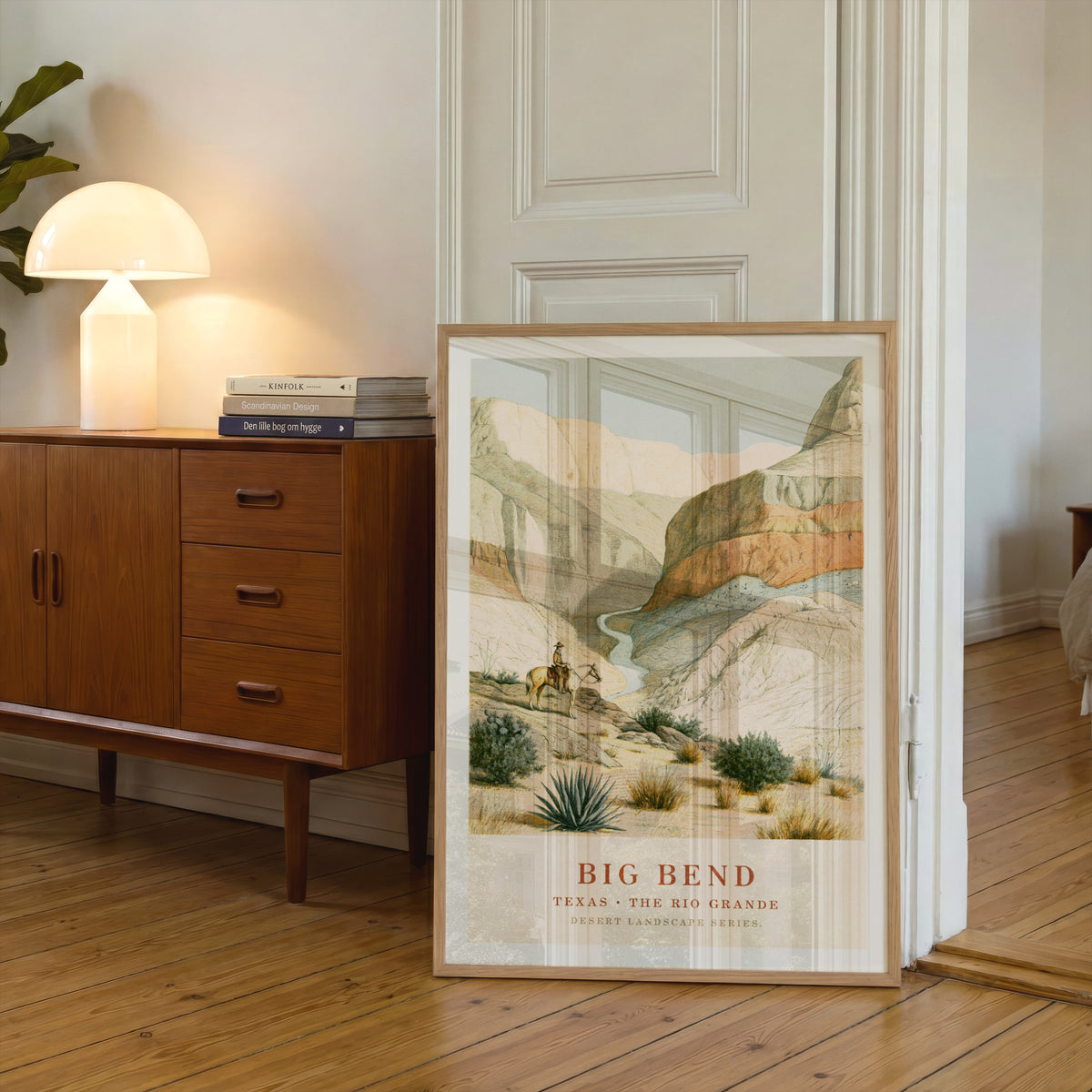 Big Bend Texas Print, Rio Grande Canyon Vintage Desert Landscape Poster, Western Wall Art Decor
