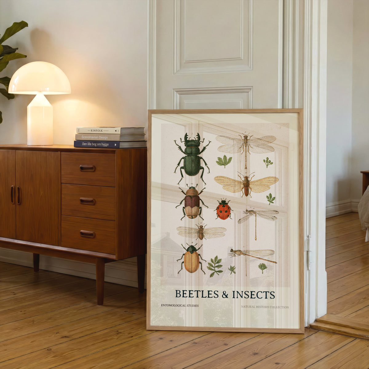 Vintage Beetles & Insects Entomology Print, Botanical Nature Wall Art, Natural History Poster