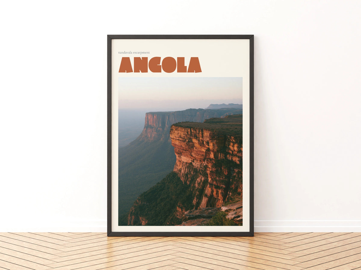 Angola Travel Print, Tundavala Escarpment contemporary Wall Art, African Nature Cliff Landscape