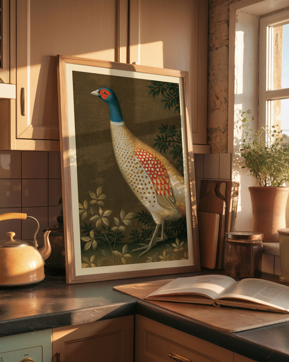 Vintage Pheasant Print, Classic Inspired Prints, Bird Wall Art, Antique Oil Painting Poster