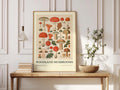 Vintage Woodland Mushrooms Print, Botanical Mycology Wall Art, Toadstool Poster, Cottagecore Kitchen