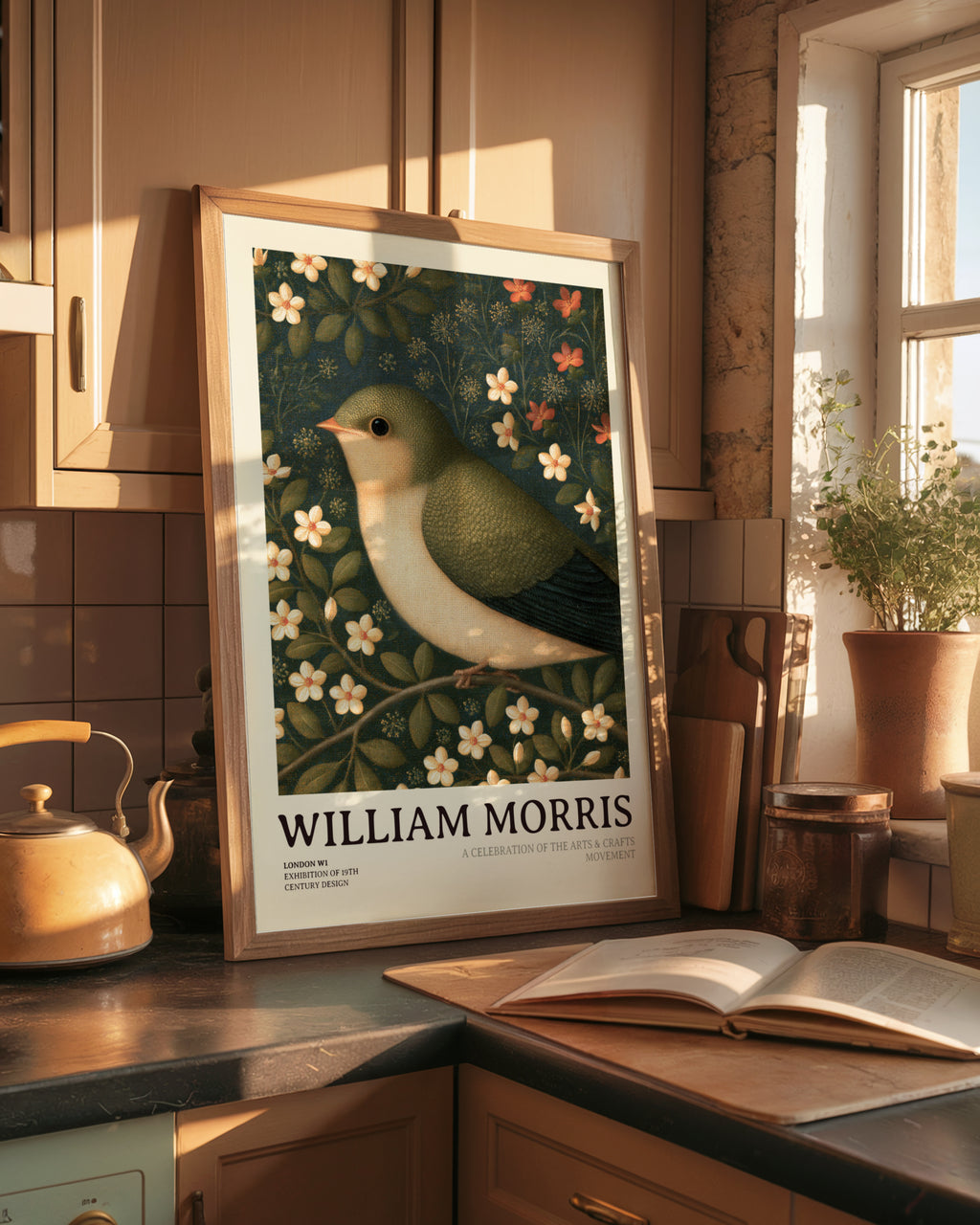 William Morris Bird Print, Classic Inspired Prints, Arts and Crafts Poster, Floral Bird Wall Art