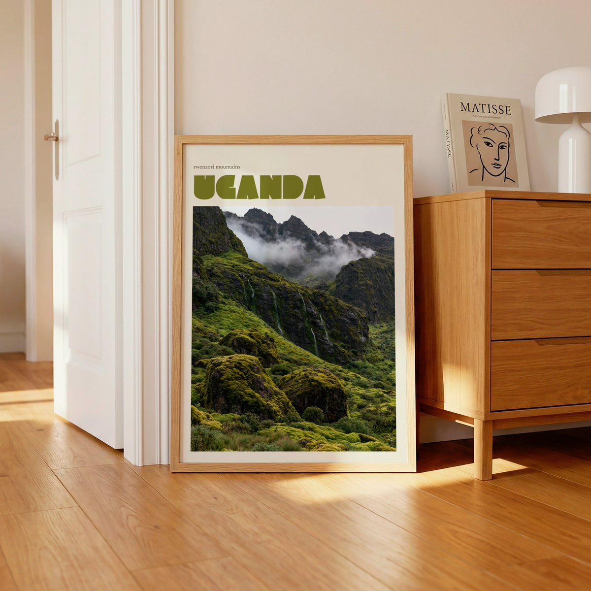 Uganda Rwenzori Mountains Contemporary Travel Print, African Nature Wall Art