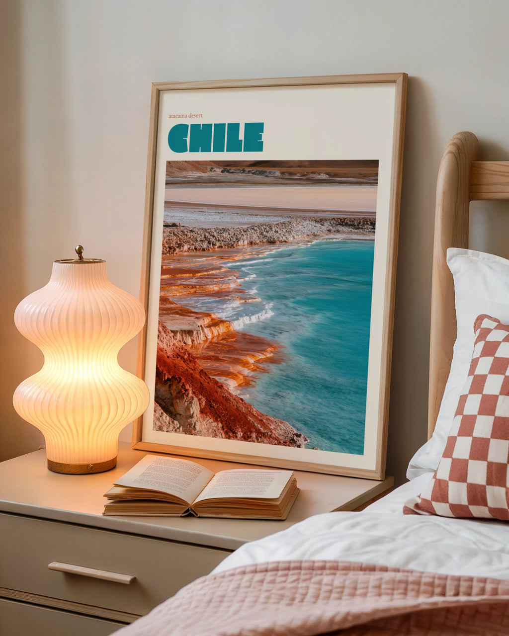 Atacama Desert Chile Contemporary Travel Print, Salt Lake Wall Art, South America