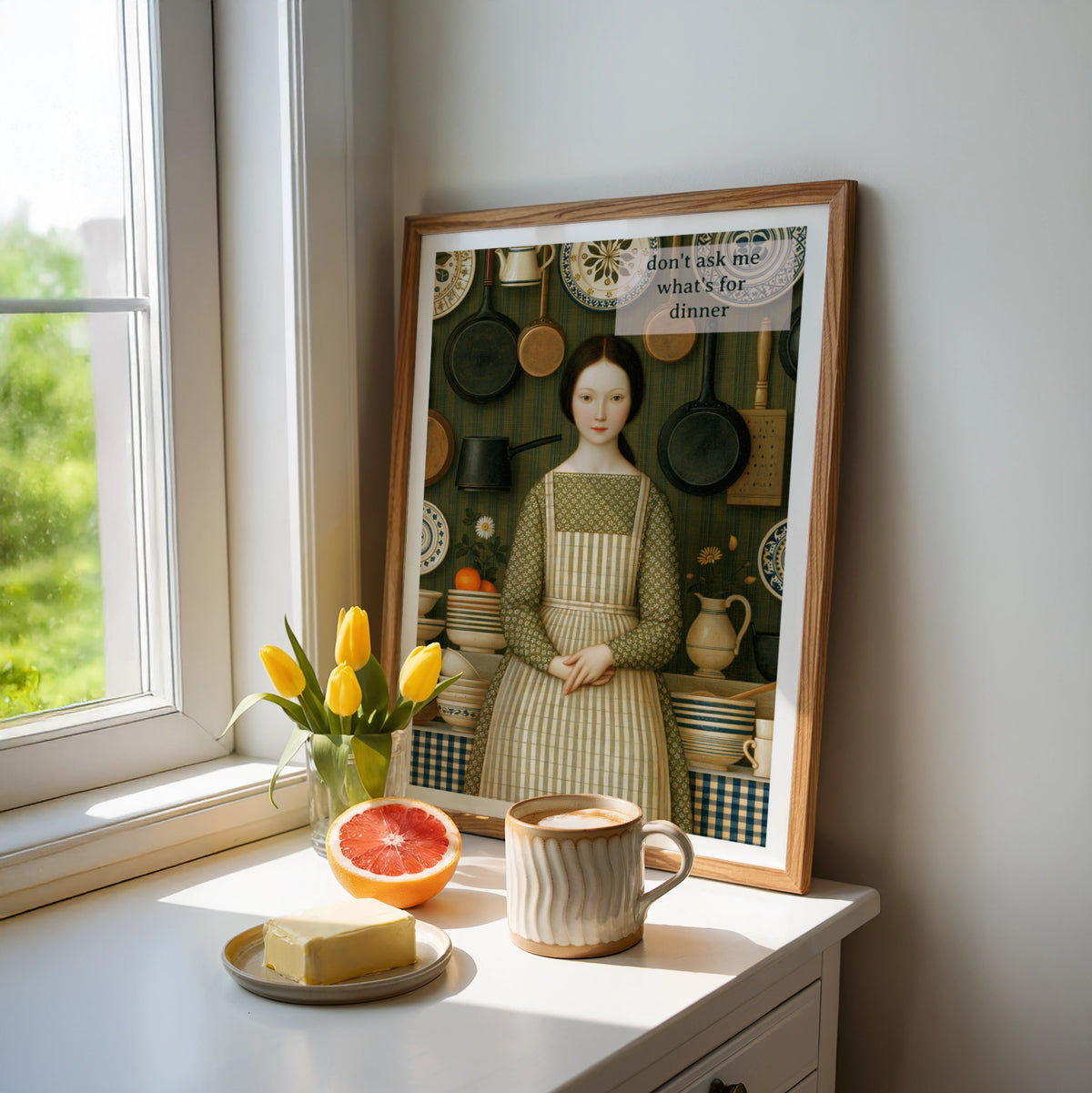 Vintage Food Poster Print | Don't Ask Me What's For Dinner, Rustic Kitchen Decor
