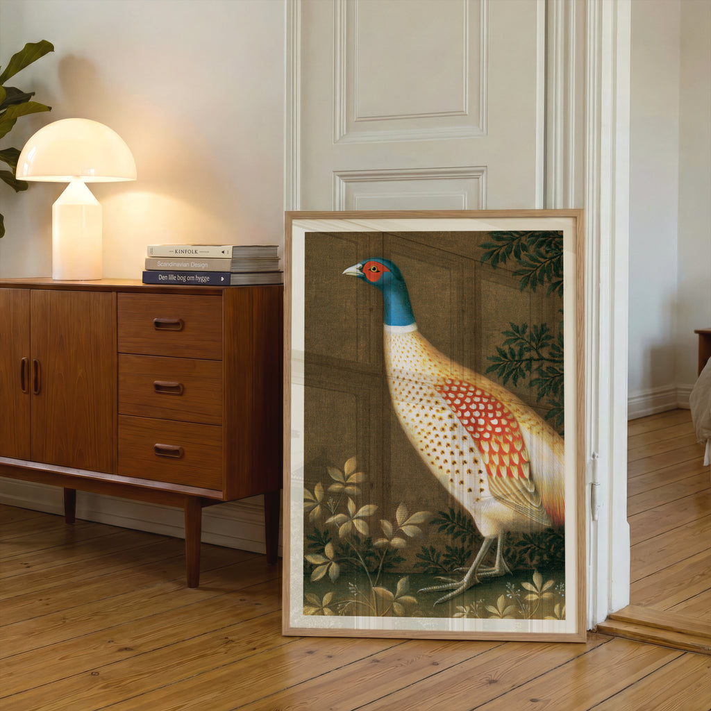 Vintage Pheasant Print, Classic Inspired Prints, Bird Wall Art, Antique Oil Painting Poster