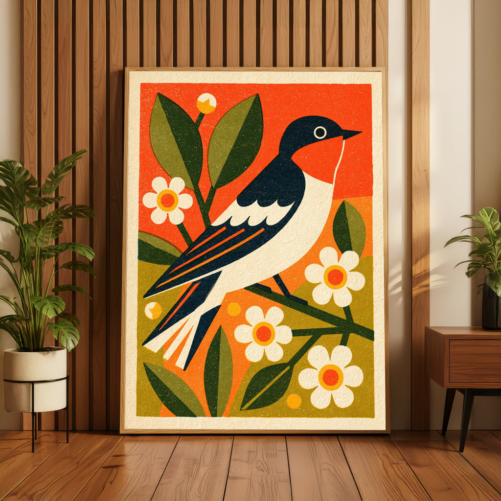 Retro Bird print