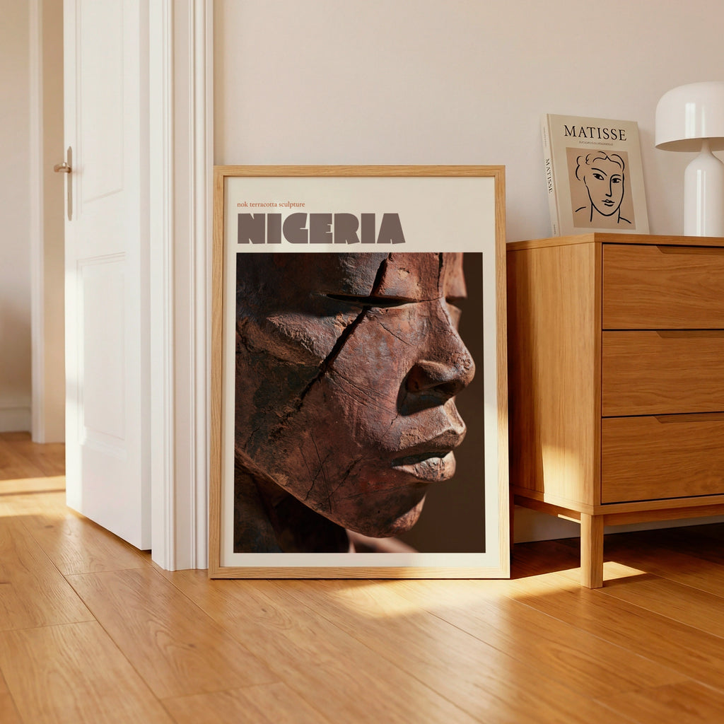Nigeria Travel Print, Nok Terracotta Sculpture, contemporary African Wall Art