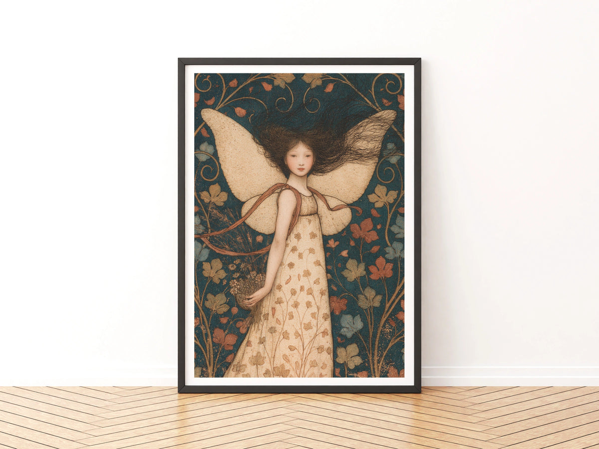 Wind Fairy - Magical Weather Fairy -  Girl's Nursery print, Arthur Rackham Inspired Art