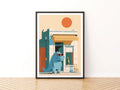 Cool Dinosaur Print, Retro Kids Poster, Funny Dino Wall Art, Children's Room Decor Collectable