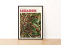 Lebanon Za'atar Retro Travel Poster, Middle East Kitchen Wall Art Print