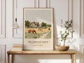 The American Ranch Poster, Vintage Western Wall Art, Horses Grazing, Rustic Barn Landscape Print