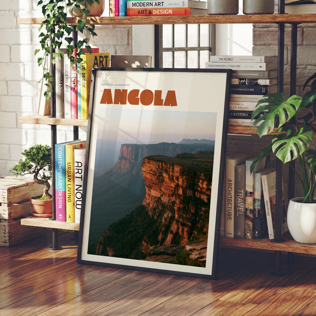 Angola Travel Print, Tundavala Escarpment contemporary Wall Art, African Nature Cliff Landscape