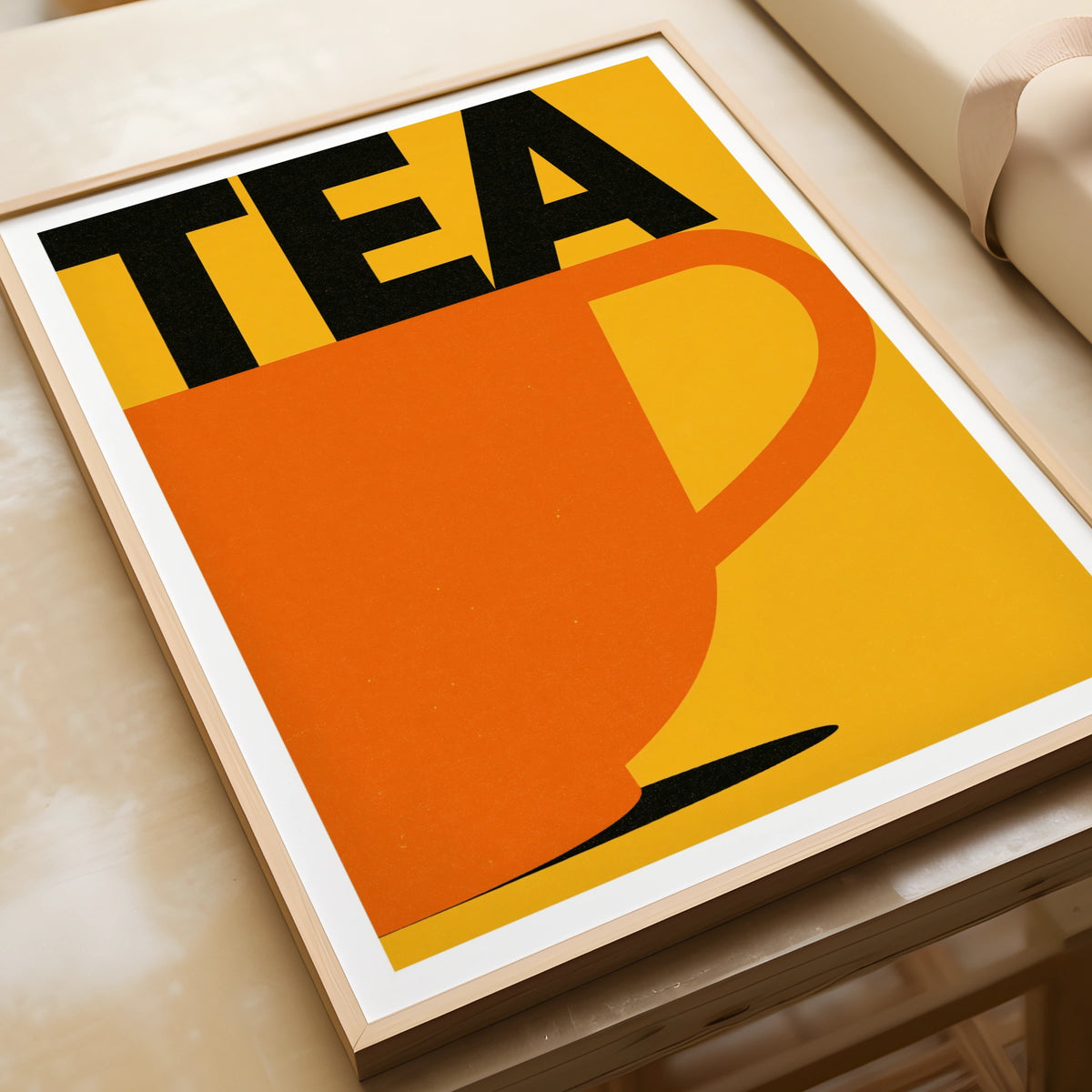 Tea Cup Poster Print | Contemporary Kitchen Decor | Bold TEA Design