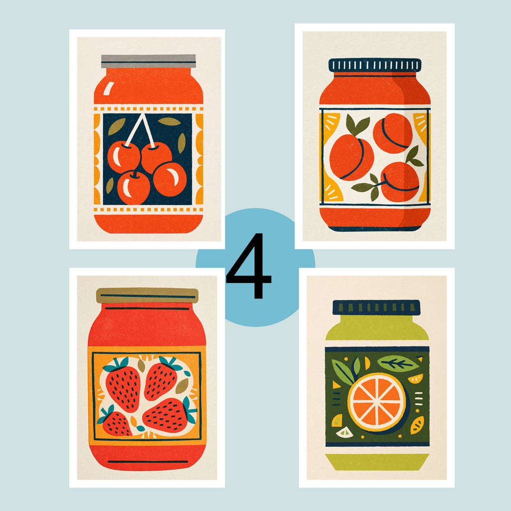 Jam Jar Prints Set of 4