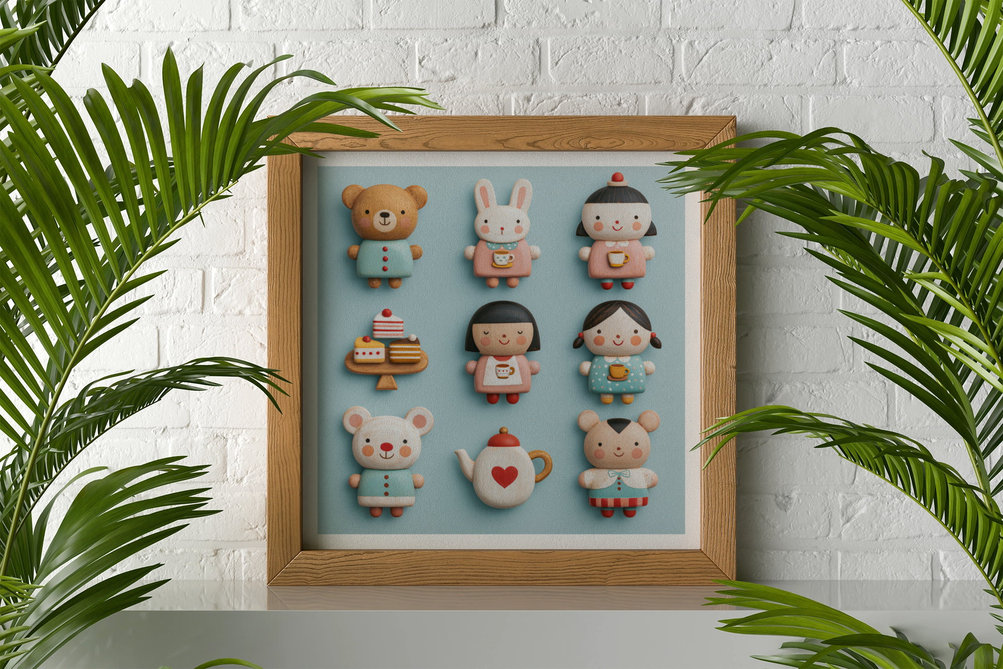 Teddy Picnic Nursery Print