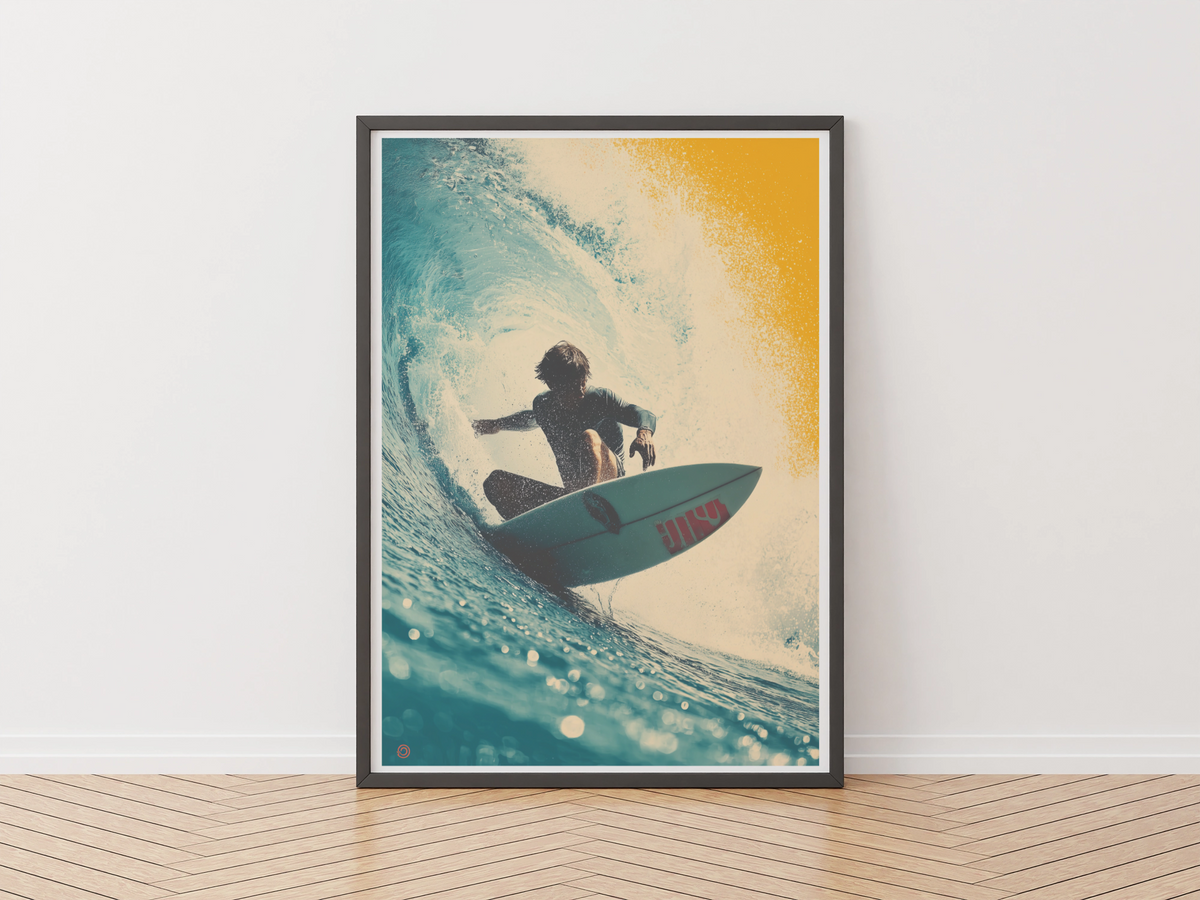 Surfer Inside Wave Print