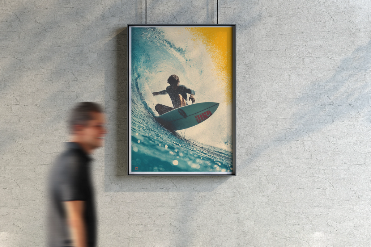 Surfer Inside Wave Print